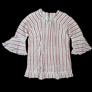 Princess Cruise Line Swimsuit Coverup Large Red White Gauze Pullover Beach Pool